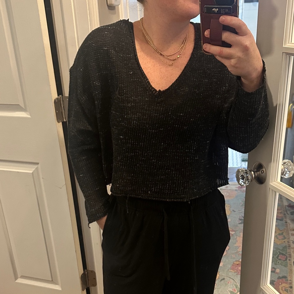 Urban Outfitters Cropped Waffle Shirt
